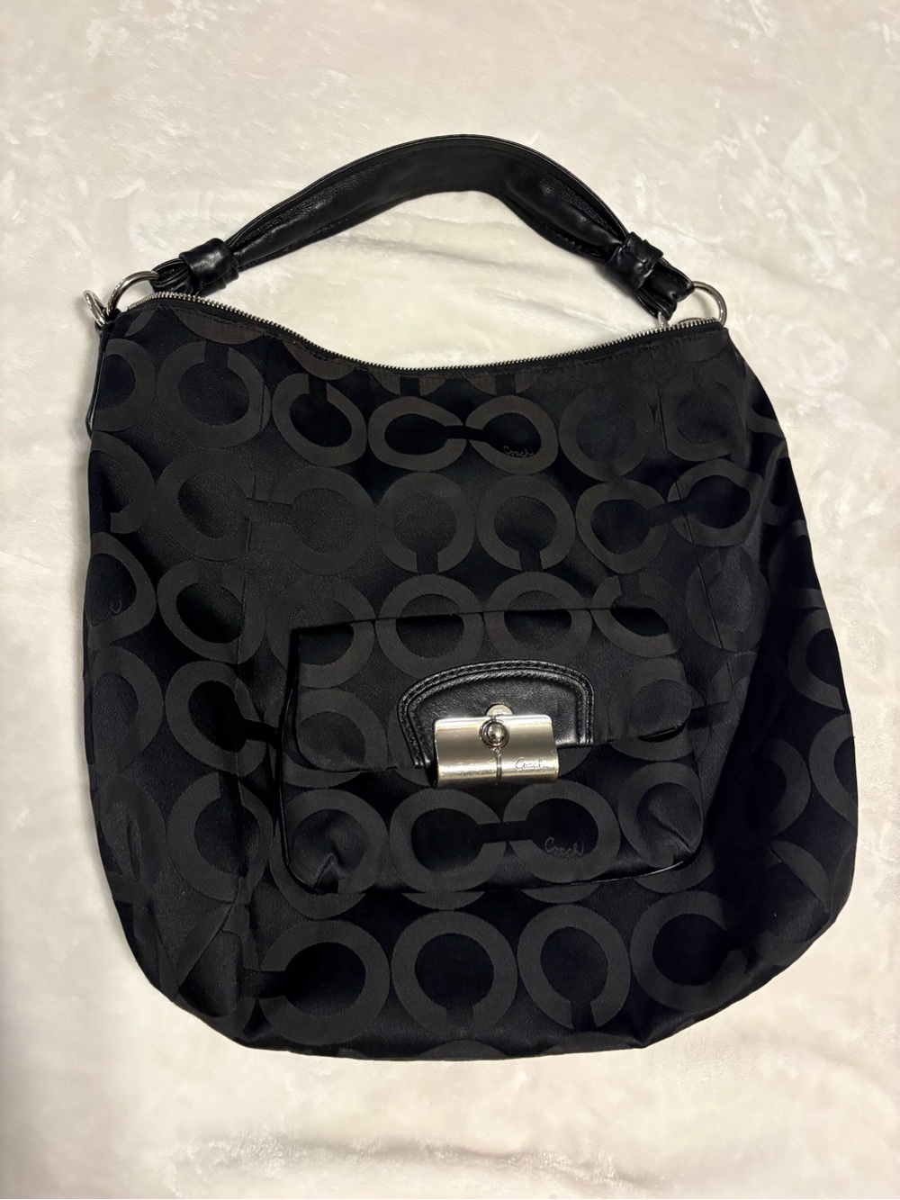 COACH Viral authentic Kristin Op Art  hobo Bag Black Vintage Y2K Shoulder Purse